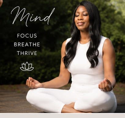 Latrice Traylor seated in meditation, from her own brand photography